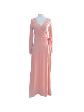 Diane Von Furstenberg vintage peach wrap maxi dress